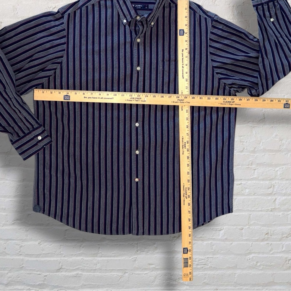 Cremieux Classics Striped Button Down Shirt Navy Gray Red XL - Picture 7 of 7